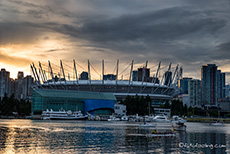das Stadium von Vancouver im Sonnenuntergang