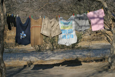 Waschtag in der Kalahari