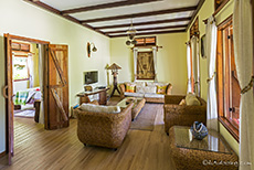 Wohnzimmer der La Digue Holliday Villas