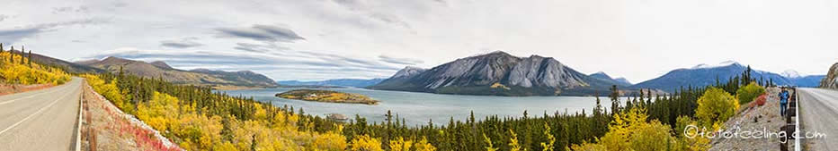 Bove Island in the Tagish Lake, Windy Arm, Klondike Highway, Yukon Territory, Kanada